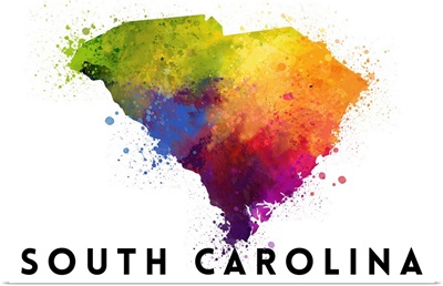 South Carolina - State Abstract Watercolor