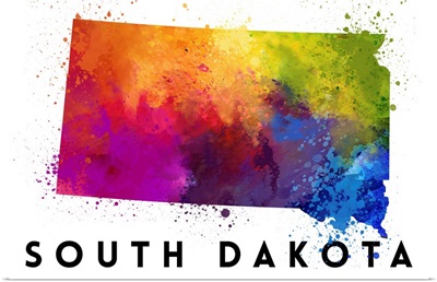 South Dakota - State Abstract Watercolor