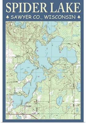 Spider Lake Chart, Sawyer County, Wisconsin