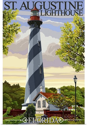 St. Augustine, Florida Lighthouse: Retro Travel Poster
