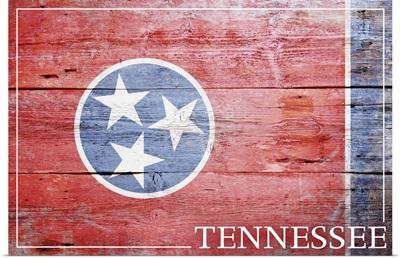 Tennessee State Flag on Wood