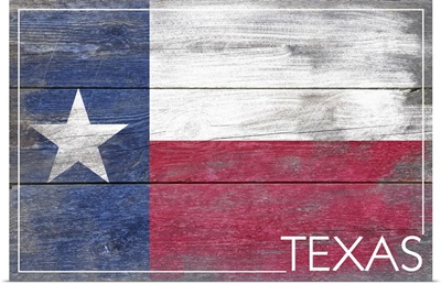 Texas State Flag on Wood
