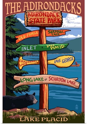 The Adirondacks, Adirondack State Park, New York, Destination Signpost