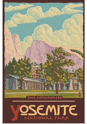The Ahwahnee - Yosemite National Park, California: Retro Travel Poster