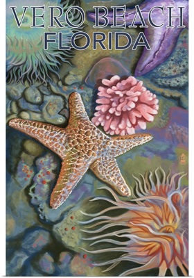 Tidepools - Vero Beach, Florida: Retro Travel Poster