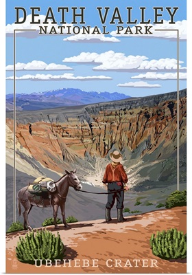 Ubehebe Crater - Death Valley National Park: Retro Travel Poster