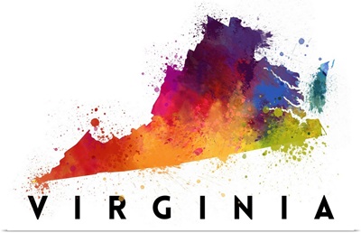 Virginia - State Abstract Watercolor
