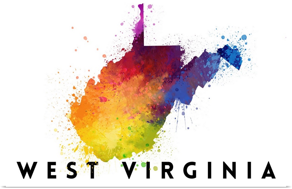 West Virginia - State Abstract Watercolor