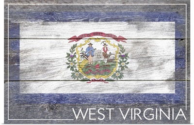 West Virginia State Flag on Wood