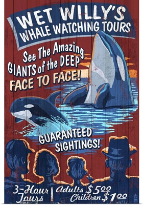 Whale Watching Tours, Vintage Sign