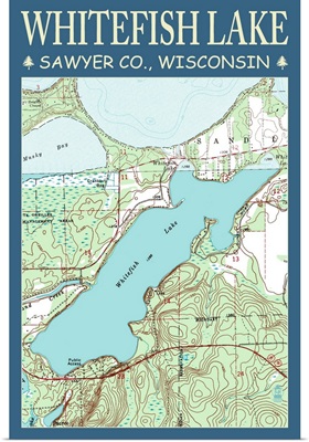 Whitefish Lake Chart, Sawyer County, Wisconsin