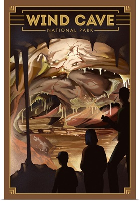 Wind Cave National Park, Cave Interior: Retro Travel Poster