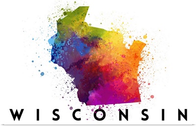 Wisconsin - State Abstract Watercolor