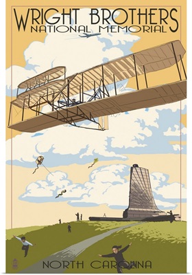 Wright Brothers National Memorial - Outer Banks, North Carolina: Retro Travel Poster