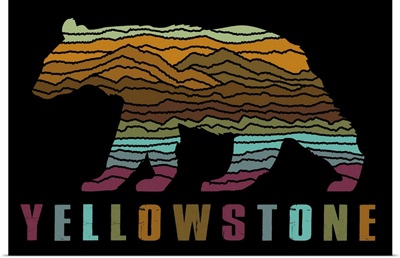 Yellowstone National Park, Bear Stripes: Graphic Travel Poster