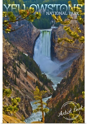 Yellowstone National Park, Lower Falls: Travel Poster