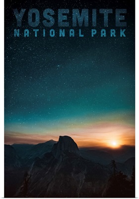Yosemite National Park, Half Dome: Travel Poster