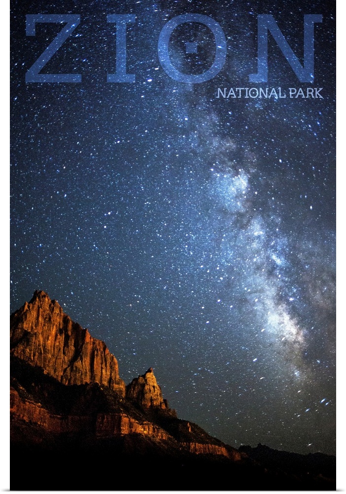 Zion National Park, Milky Way: Travel Poster