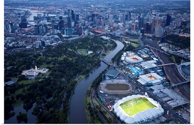 Australlian Open Tennis Venues, Melbourne Park - Aerial Photograph