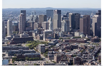 Boston Downtown, Massachusetts, USA - Aerial Photograph