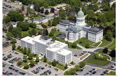 Capitol Building, Augusta, Maine - Aerial Photograph