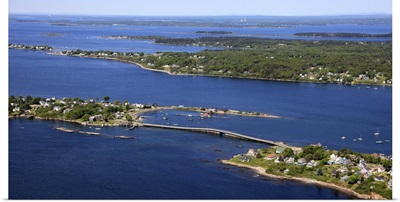 "Crib Bridge" Connecting Orrs And Bailey Island, Maine, USA - Aerial Photograph