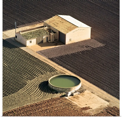 Farm And Its Pond, Sa Pobla - Aerial Photograph