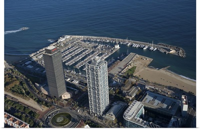Hotel Arts and Torre Mapfre, Barcelona, Spain - Aerial Photograph