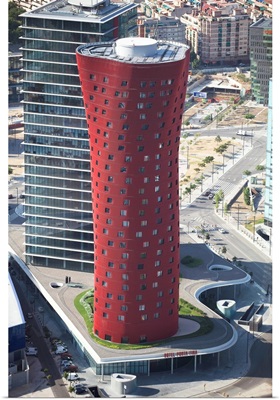 Hotel Porta Fira, Design by Architect Toyo Ito, Barcelona, Spain - Aerial Photograph