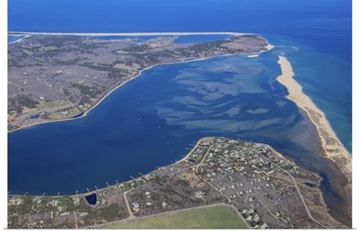 Katama Bay, Norton Point, Martha's Vineyard, MA, USA - Aerial Photograph