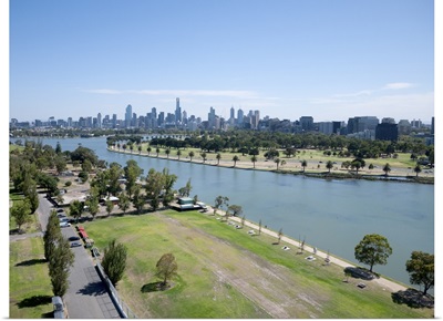 Melbourne Grand Prix Circuit, Albert Park, Melbourne, Australia - Aerial Photograph