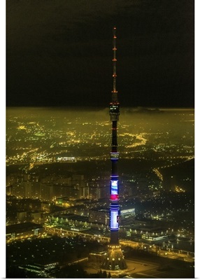 Moscow, Russia. Ostankino television and radio tower.