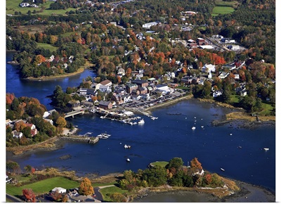 Newcastle, Damariscotta, Damariscotta River, Maine, USA - Aerial Photograph
