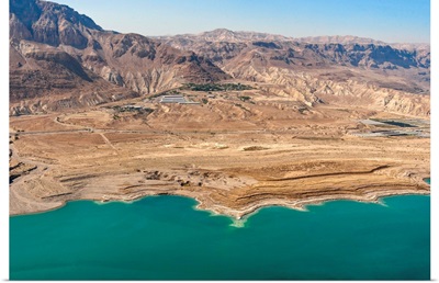 Observation of Dead Sea Water Level Drop, Dead Sea - Aerial Photograph