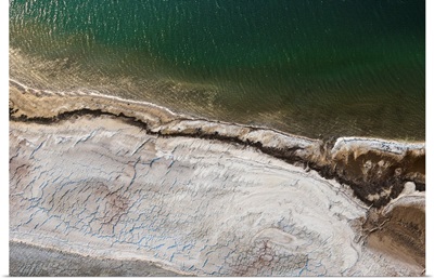 Observation of Dead Sea Water Level Drop, Dead Sea, Israel - Aerial Photograph