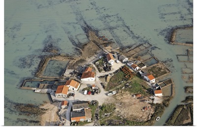 Oyster Farms, Bourcefranc-Le-Chapus, France - Aerial Photograph