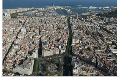 Placa Catalunya, Barcelona, Spain - Aerial Photograph