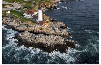 Portland Head Light, Cape Elizabeth, Maine - Aerial Photograph