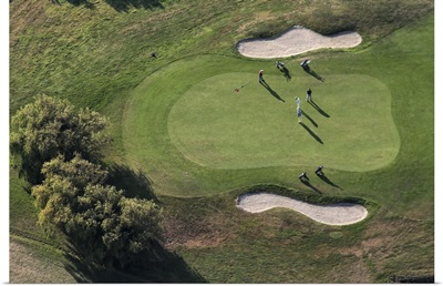 Putting Green In Golf Course, Tumiac, France - Aerial Photograph