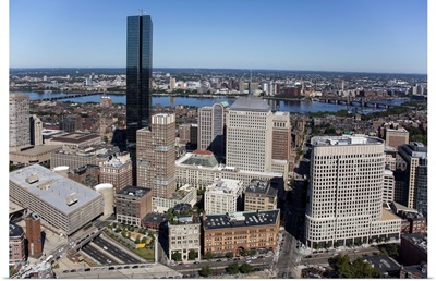 Skyscrapers at Copley Square, Boston, Massachusetts - Aerial Photograph
