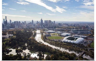 South of Melbourne Skyline, Melbourne, Australia - Aerial Photograph