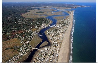 South River And Humarock Beach, Marshfield, Massachusetts - Aerial Photograph