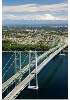 Tacoma Narrows Bridge, Tacoma, Washington - Aerial Photograph