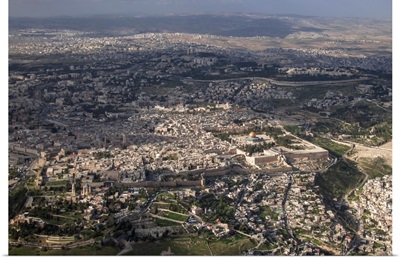 The Temple Mount And The Old City, Jerusalem, Israel - Aerial Photograph