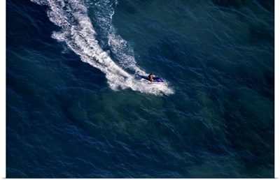 Water Jet Ski in the Mediterranean Sea, Israel - Aerial Photograph