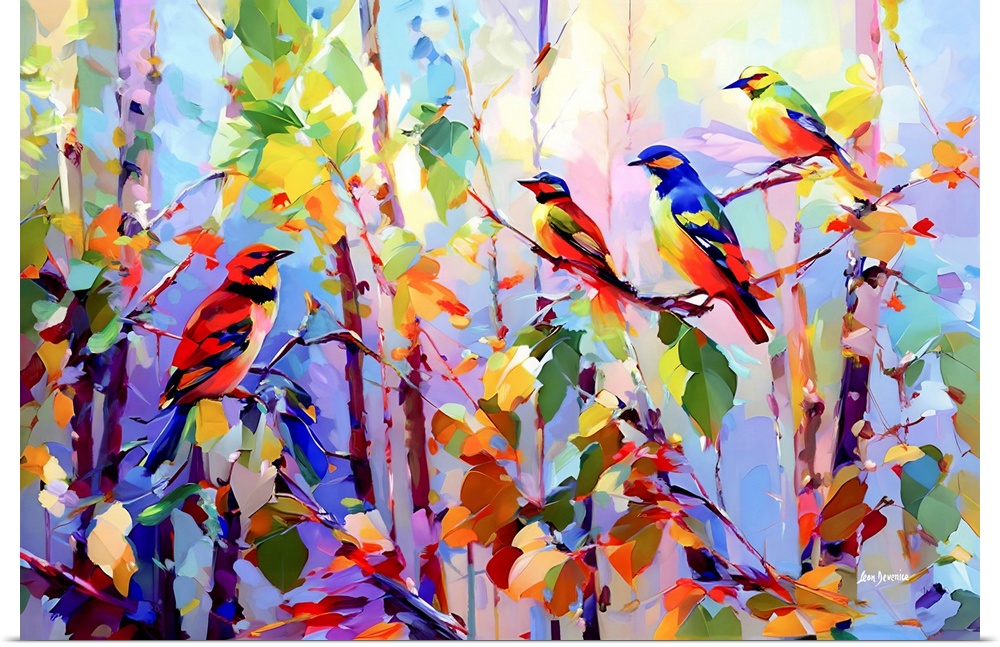 Colorful Birds Chirping
