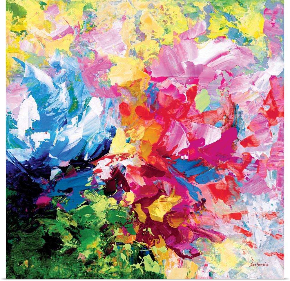 Vibrant colorful abstract painting.