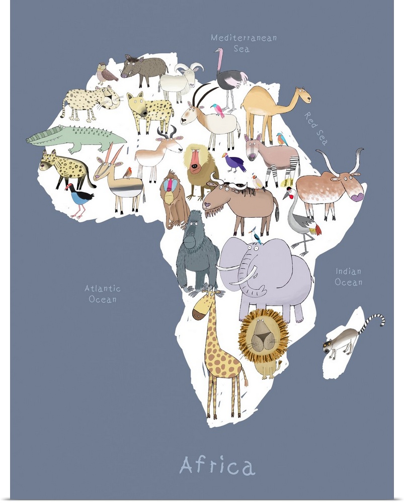 Africa Map Of Animals