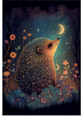 Hedgehog Looking Up At Stars