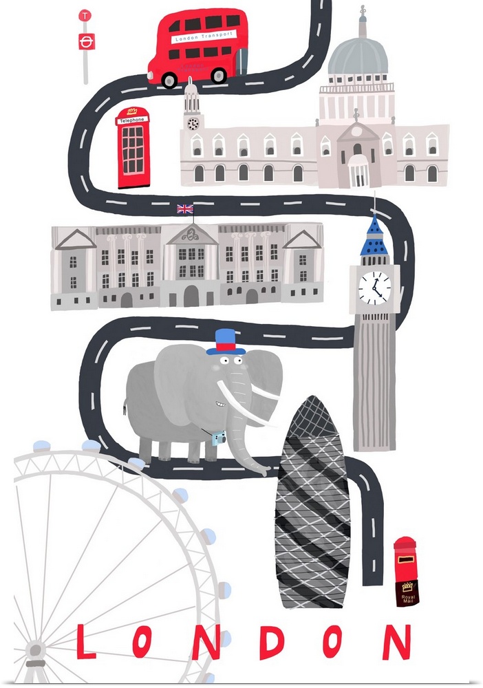 London Black White Elephant